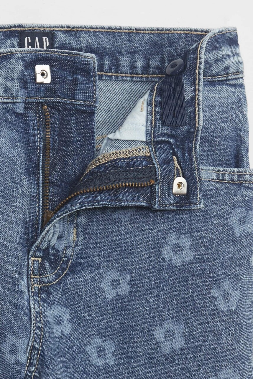 Jean Mom Floreado Niña Floral Laser