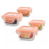 Tuppers Herméticos Pack X4 160 Ml Bebés Mamá Miniland Variante Color Naranja