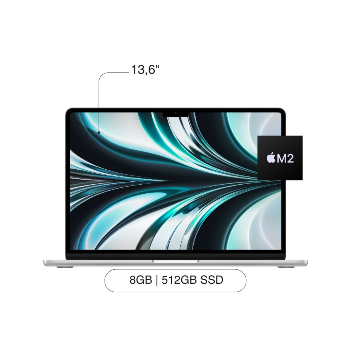APPLE Macbook Air MLY03LE/A 13.6' 512GB SSD / 8GB RAM M2 Chip - Silver 