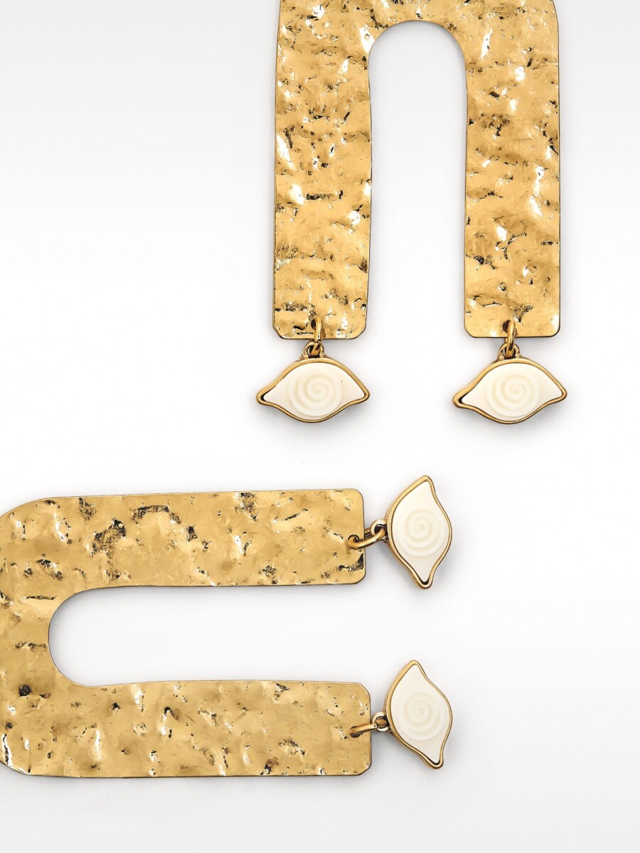 Pendientes De Arco Con Piedra multicolor