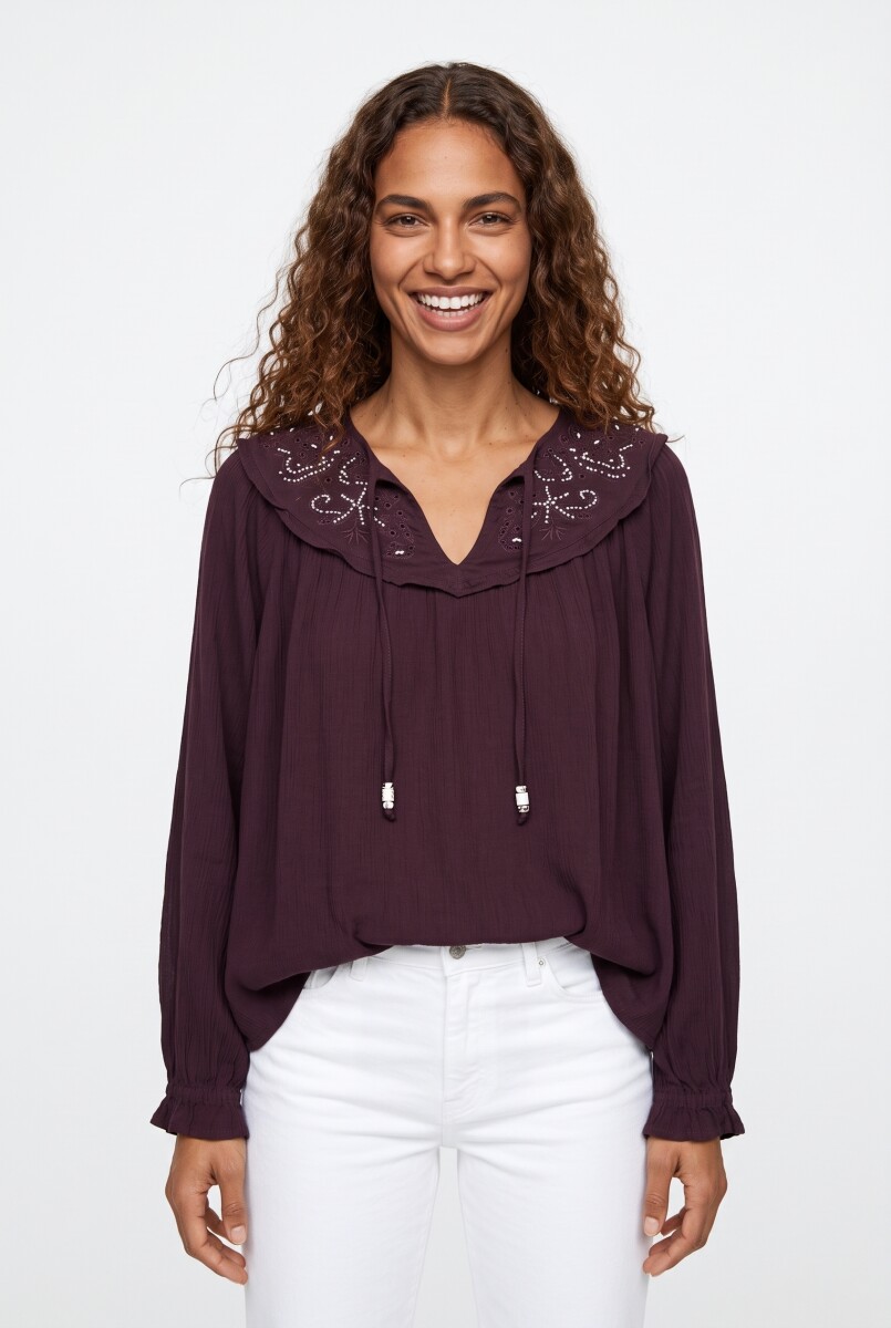 CAMISA SOLIRA - BORDEAUX 