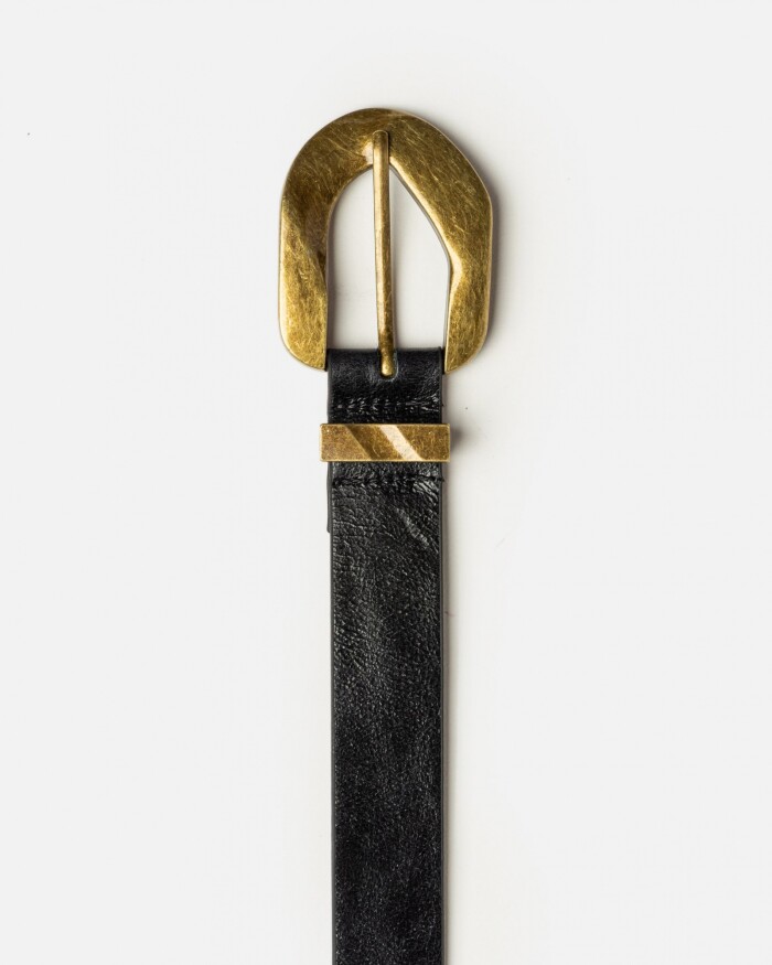 Cinturon Gang en cuero arrugado Negro