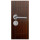Puerta Interior en MDF con Marco y Cerradura Lumax Marrón Teak Diseño Ankara Herraje Plateado