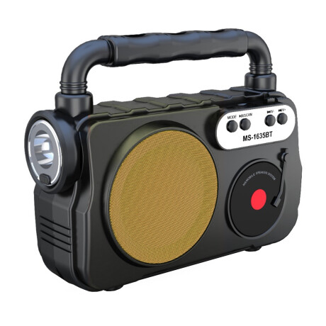 Parlante Radio Fm Linterna Led Bluetooth Y Manija Beige