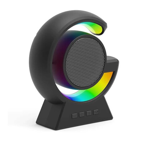 Parlante Pequeño Bluetooth Inalámbrico Portable c/ Luces RGB Negro