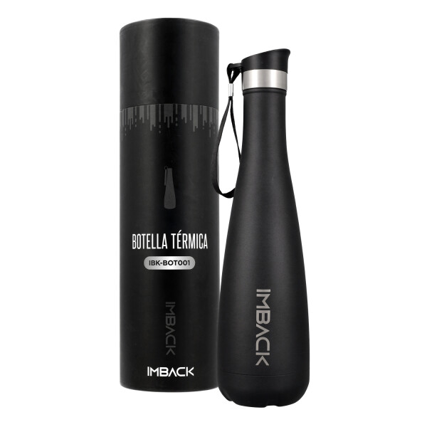 Botella de Agua Térmica de Acero Inoxidable Termo de 750 ml Diseño Estilizado Color Negro Botella de Agua Térmica de Acero Inoxidable Termo de 750 ml Diseño Estilizado Color Negro