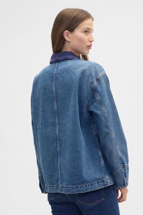 Campera De Jean Mujer Medium Wash