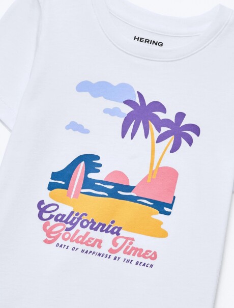 CAMISETA INFANTIL CON ESTAMPA BLANCO