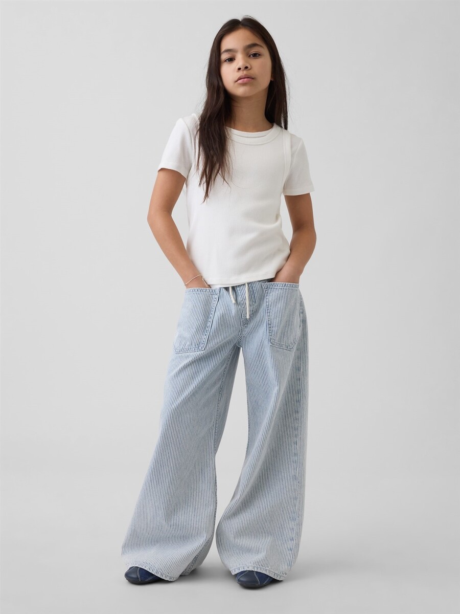 Jean Baggy Niña - Railroad Strp Indigo 