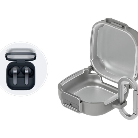 Funda Clip Case con Mosquetón para Galaxy Buds4 y Buds4 Pro Grey