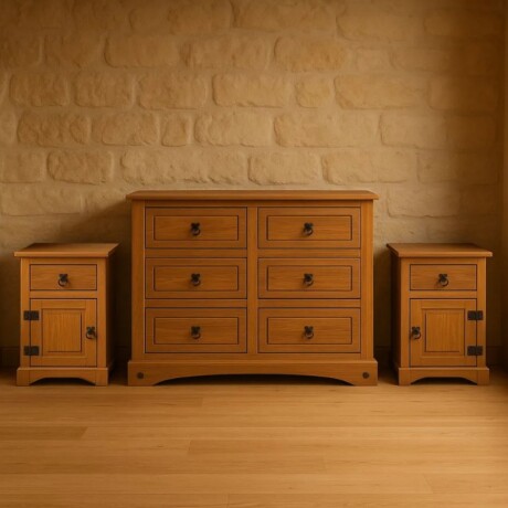 Cómoda + Mesas de Luz Naturale Cómoda + Mesas de Luz Naturale
