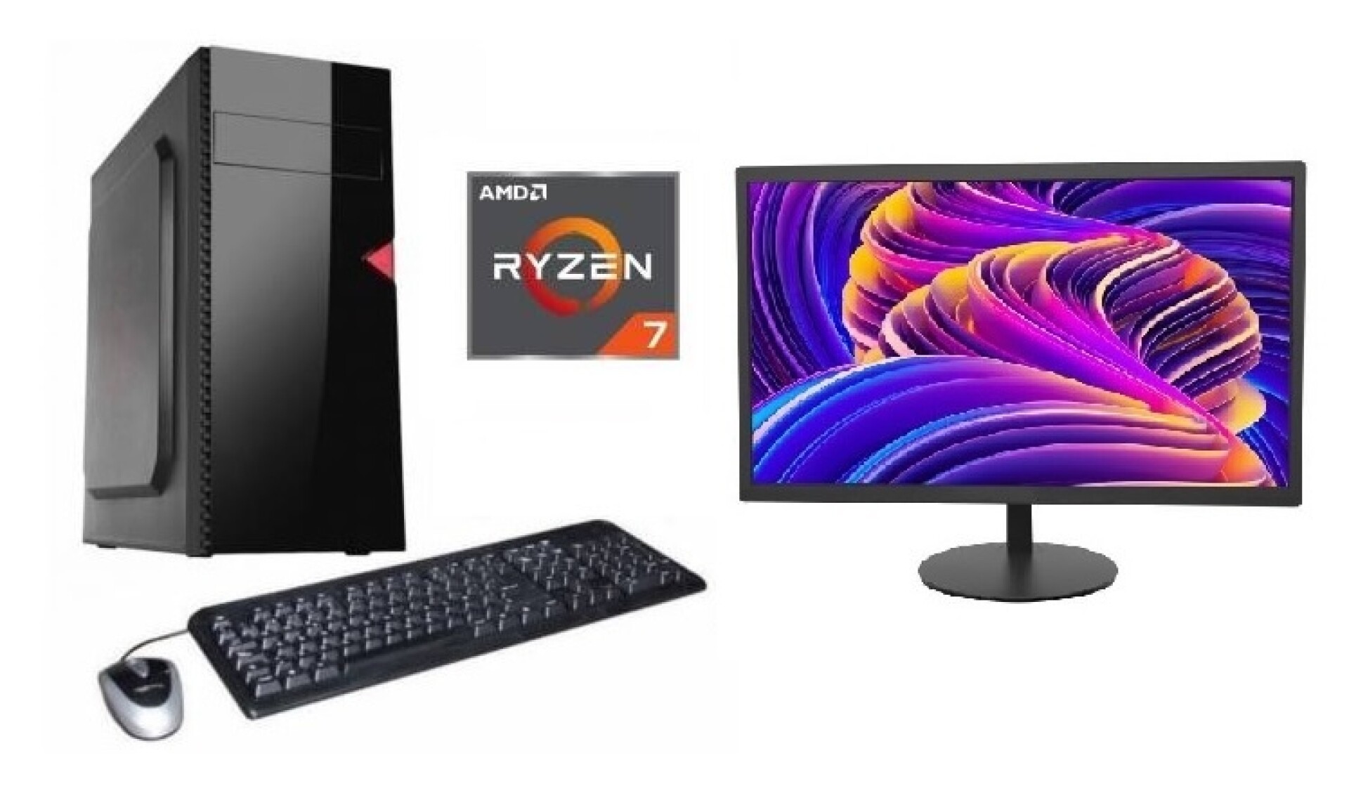 Combo Equipo Amd Ryzen 7 + Monitor 19" Nuevos! 
