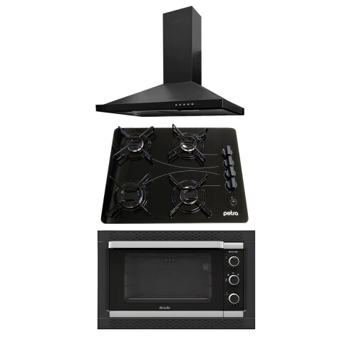 COMBO DE COCCIÓN HORNO DECORATO MUELLER ANAFE PETRA Y CAMPANA PETRA Combo De Cocción Horno Decorato Mueller Anafe Petra Y Campana Petra