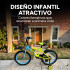 Bicicleta Infantil Yjtong R18 Canasto Parrilla Guardabarros Amarillo 1