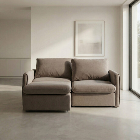 Sofá Hype (Retráctil) - Tela Microfibra - 2 cuerpos FX4-11 (Tostado)