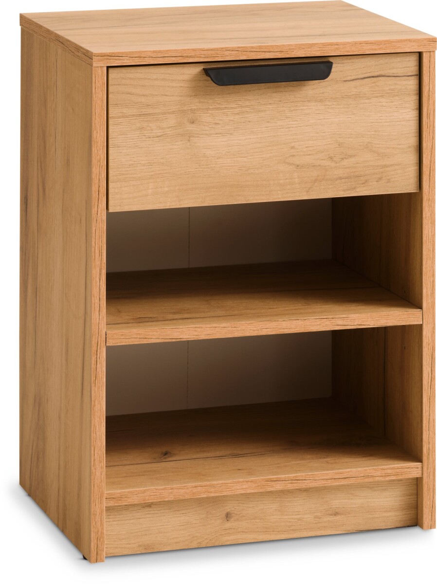 Mesita de noche JENSLEV 1 cajon 2 estantes color roble 