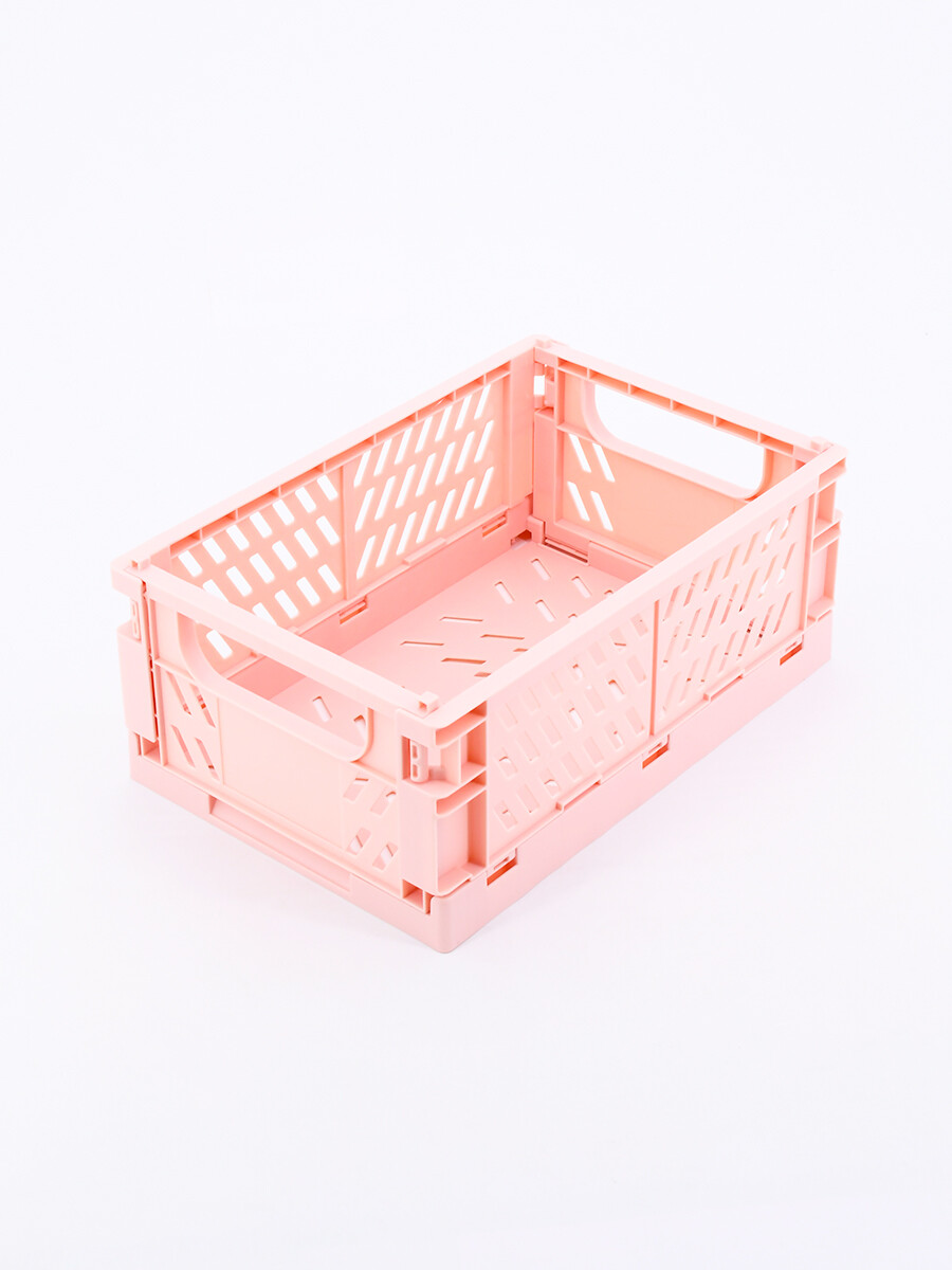 CAJA PLASTICA PLEGABLE - ROSADO 