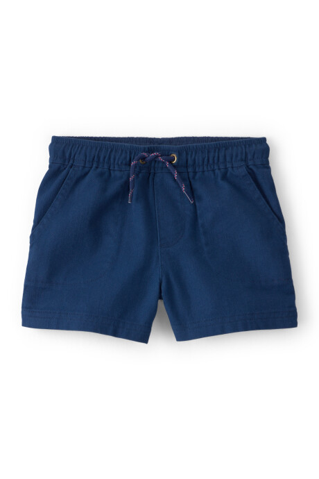 Short de sarga, azul marino Sin color