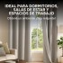 Cortina Blackout 100% Engomada Termica Set 2 Paños Tipo Lino Variante Color Gris Claro