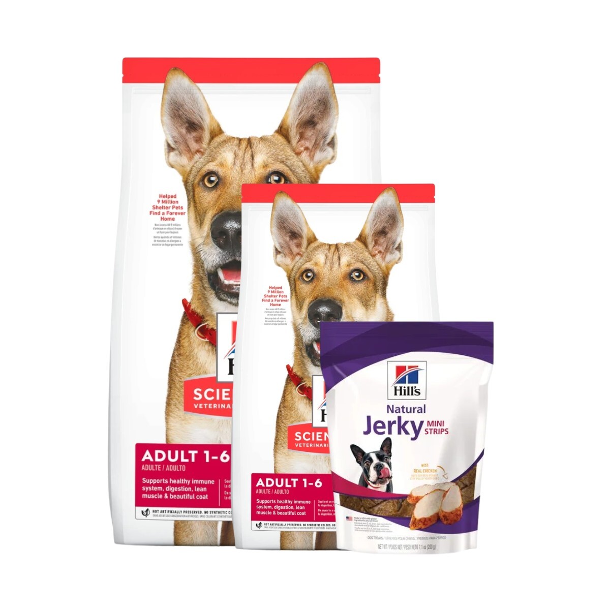 HILLS CANINE ADULT A.F ORIGINAL 15 KG + 3 KG + NATURAL JERKY REAL CHICKEN 200 GR 