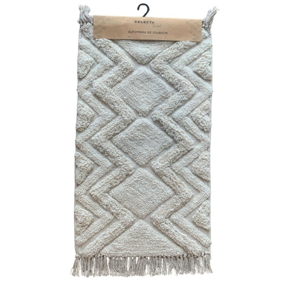 ALFOMBRA FLEECE C/FLECOS 50X80CM ZIGZAG 