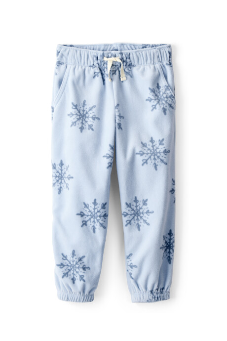 Pantalón de micropolar, azul, diseño copos Sin color