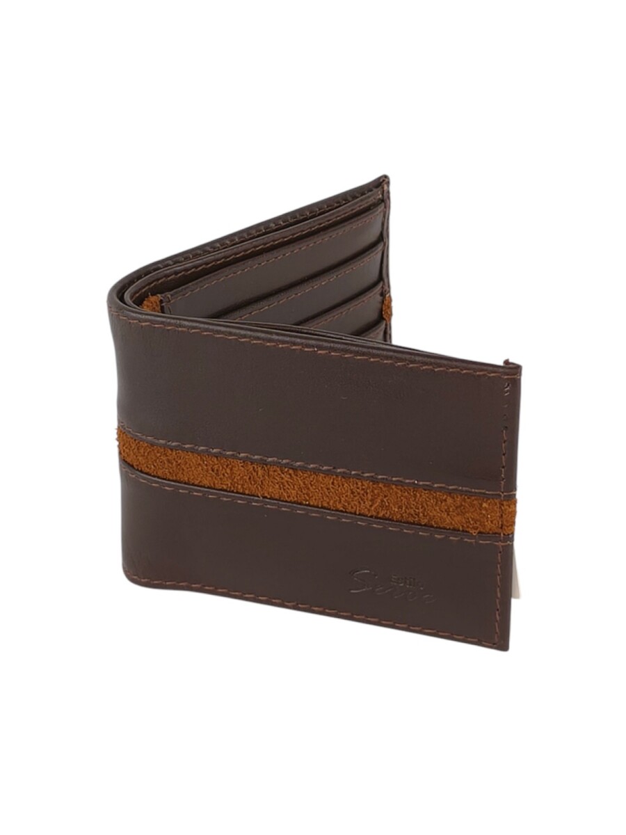 Billetera de cuero con vista en tapa - Marrón 