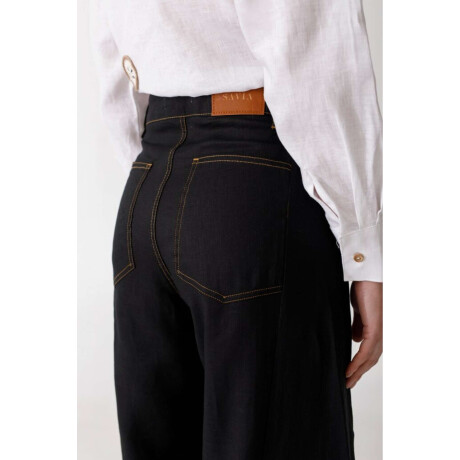 Pantalon Wide Xl Linen Ss26 Pre Venta Negro