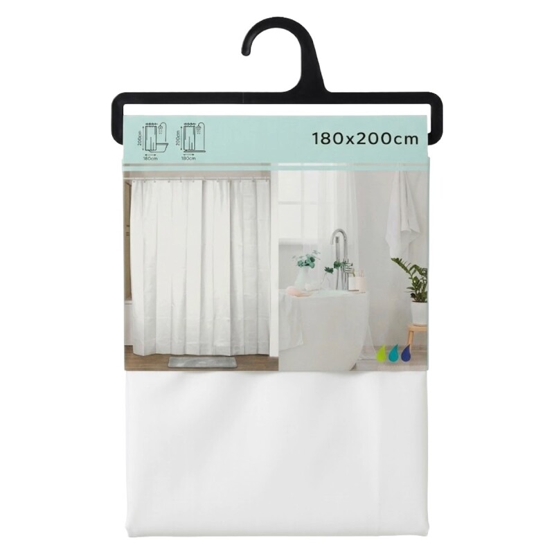 CORTINA BLANCA 180X200CM P/BAÑO Unica