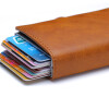 Billetera doble color marrón claro con protección RFID Billetera Doble Color Marrón Claro Con Protección Rfid