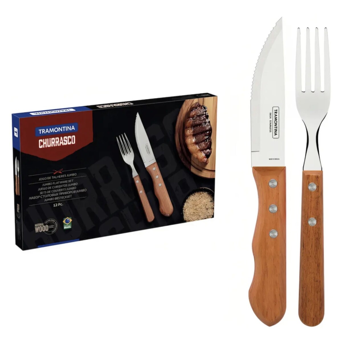 Juego de cubiertos Tramontina Jumbo Churrasco 12 Piezas 