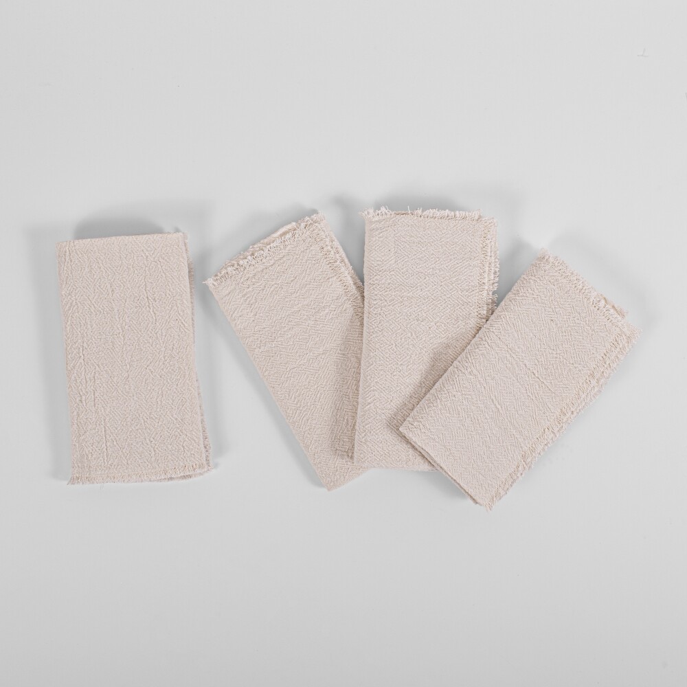 Set x4 Servilletas 50x50 con Flecos Laos Natural