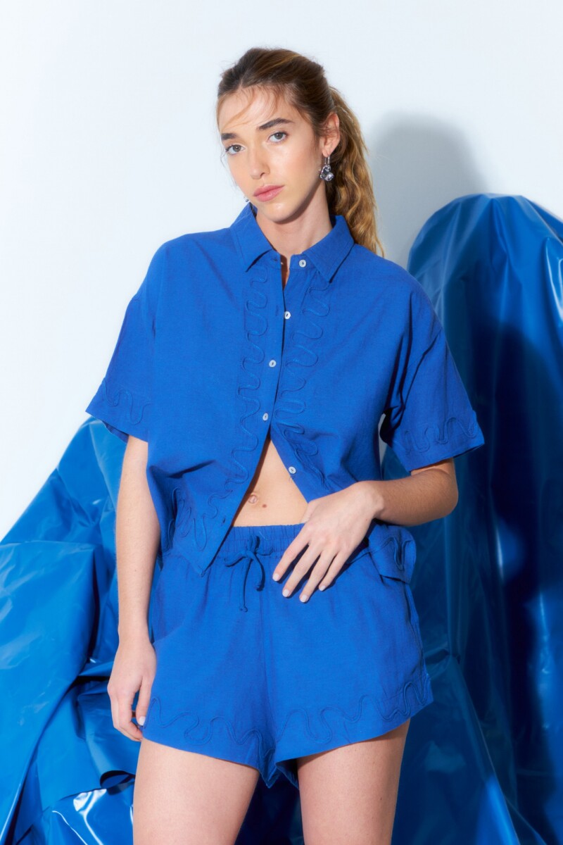 Short wavy sun - azul 