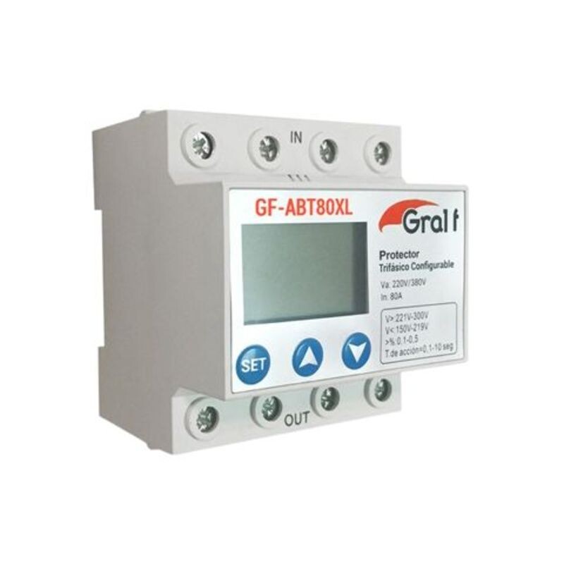 PROTECTOR DE TENSION TRIFASICO CONFIGURABLE GF-ABT80XL - GRALF PROTECTOR DE TENSION TRIFASICO CONFIGURABLE GF-ABT80XL - GRALF
