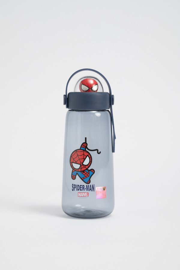 Botella plastico spiderman 600 ml Azul Marino