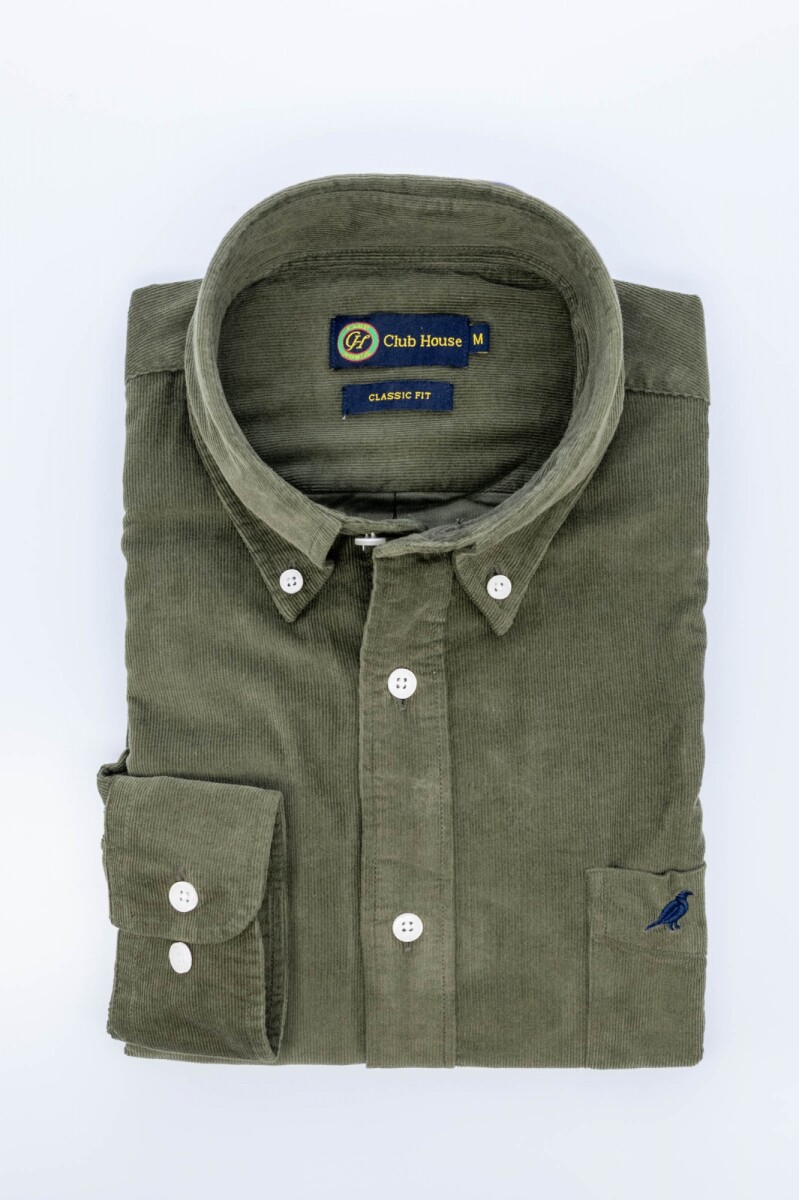 Camisa corduroy clasica - Kaki 