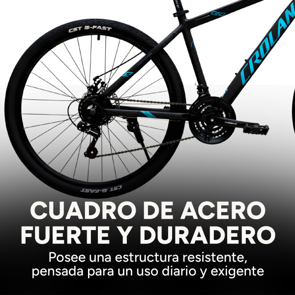 Bicicleta Crolan Montaña Rod 27.5 Freno Disco 21 Vel Shimano Color Negro Celeste