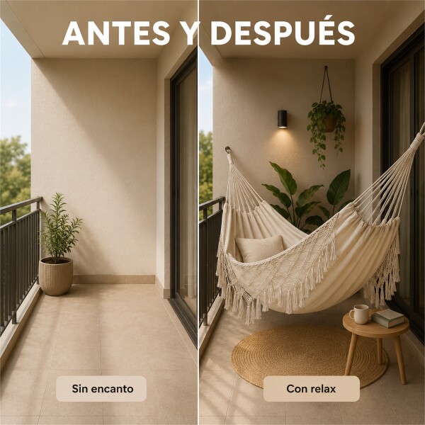 Hamaca Paraguaya Silla Colgante Reforzada Jardín Bolso + Acc Variante Color Blanco