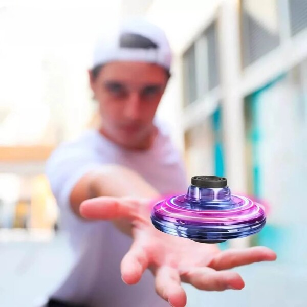 Juguete Giratorio Volador Bola Spinner Drone Bateria Luces Variante Color Azul