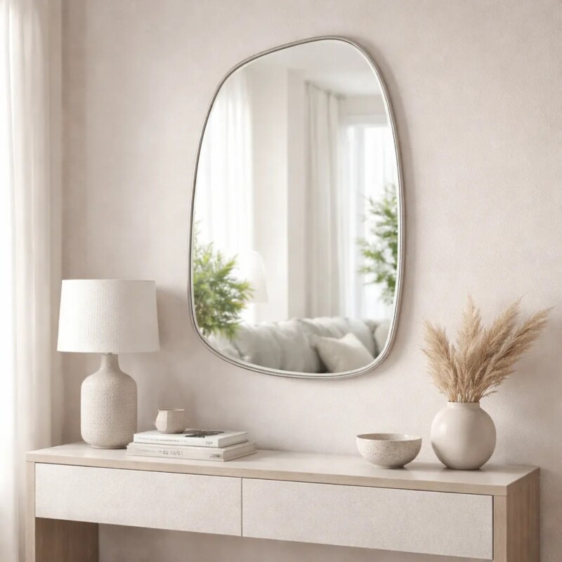 Espejo Lumax Anador Diseño Moderno Irregular 50 x 80cm Blanco