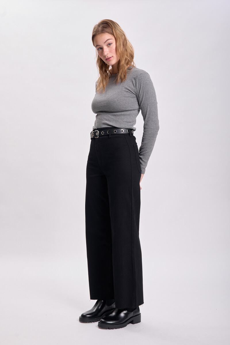 Pantalón jean ancho Negro
