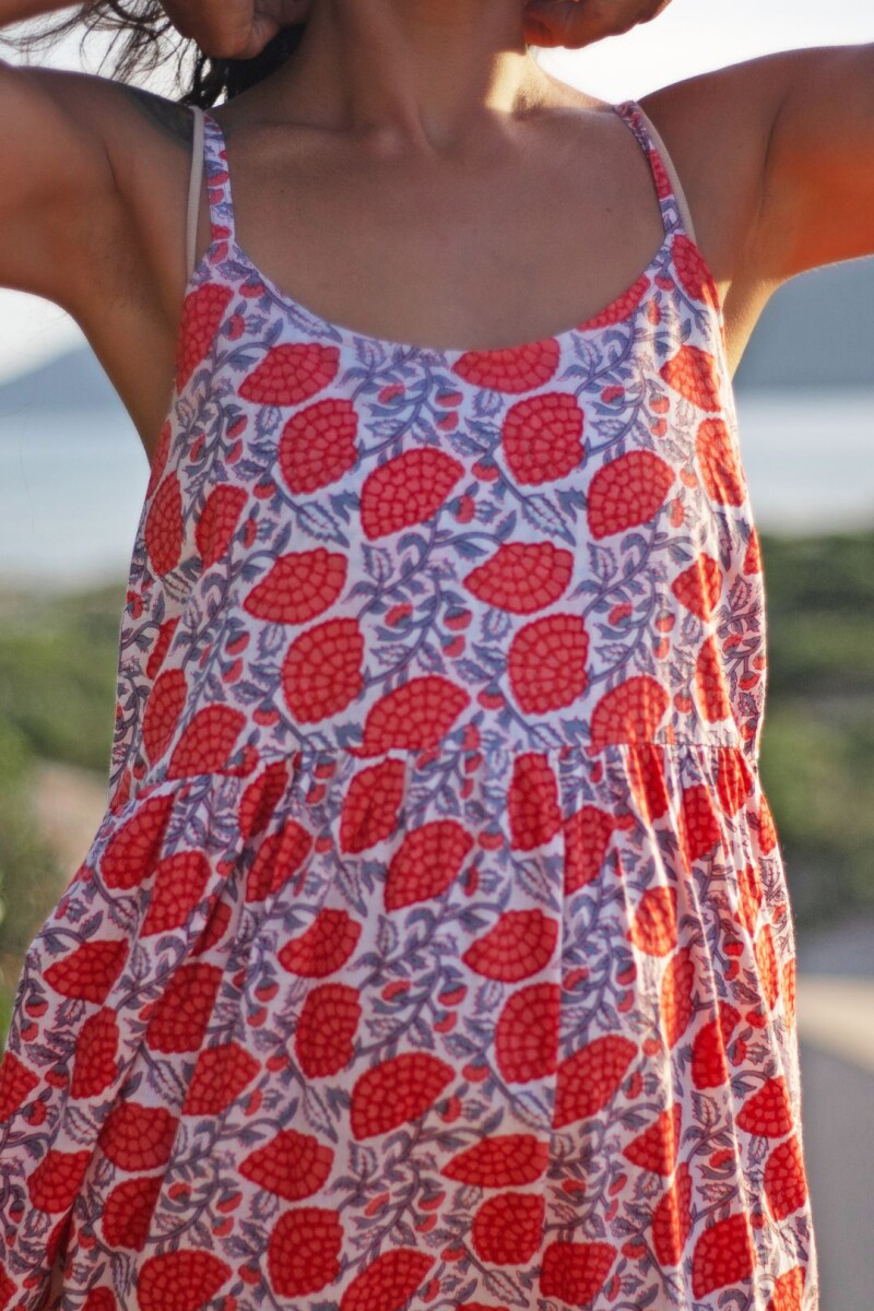 Vestido largo Durazno Estampado 1