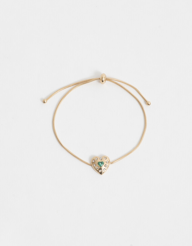 Pulseras Flexibles Bañada en Oro Pulsera Flexible Corazón Bañada En Oro - Dorado