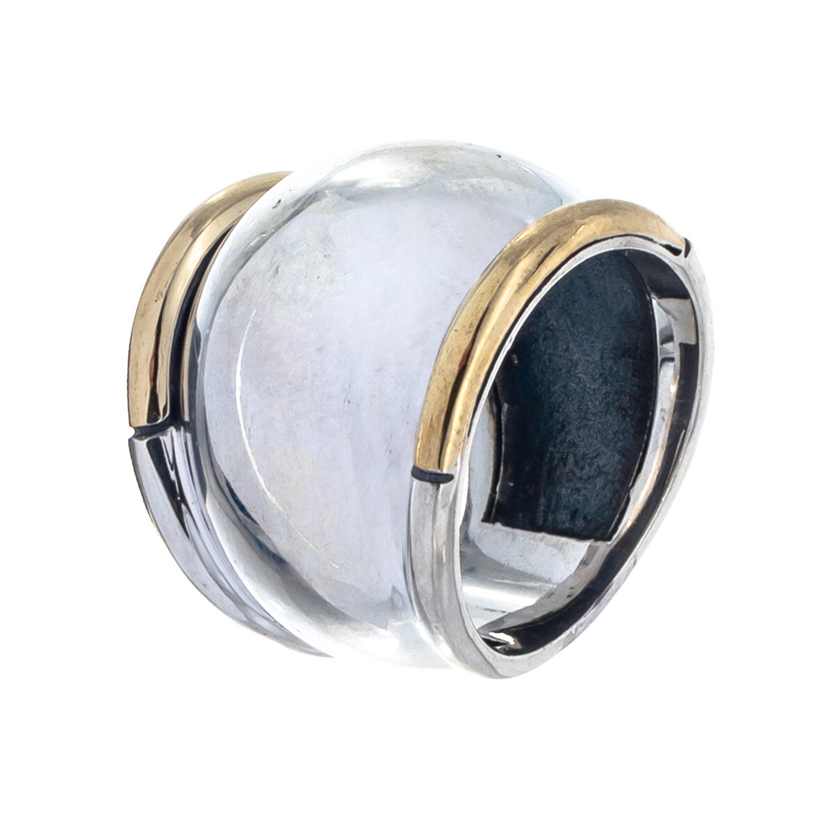 Anillo de plata 925 con double en oro 118 ktes. 