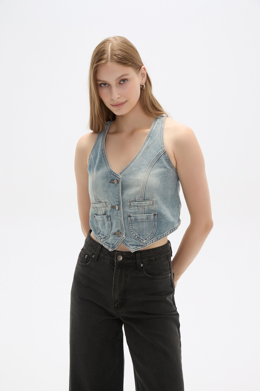 Chaleco Callista Azul Grisaceo