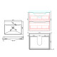 MOBILIARIO BAÑO MUEBLE MDF LAQUEADO SERIE ONER GAMAS DE GRIS GAMAS DE GRIS