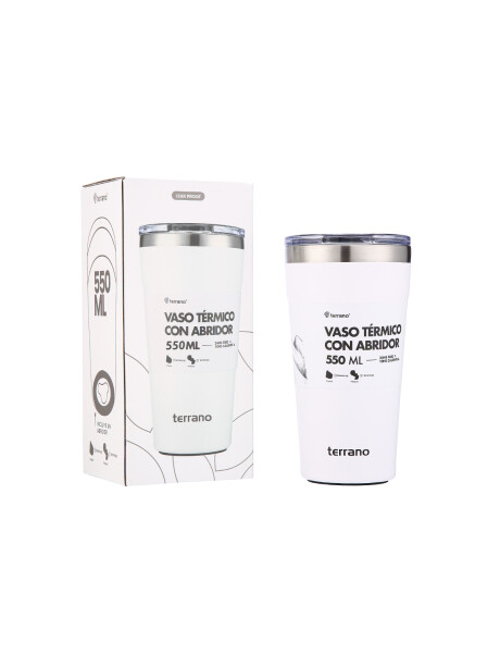 Vaso Acero Inox. 550mL. Blanco