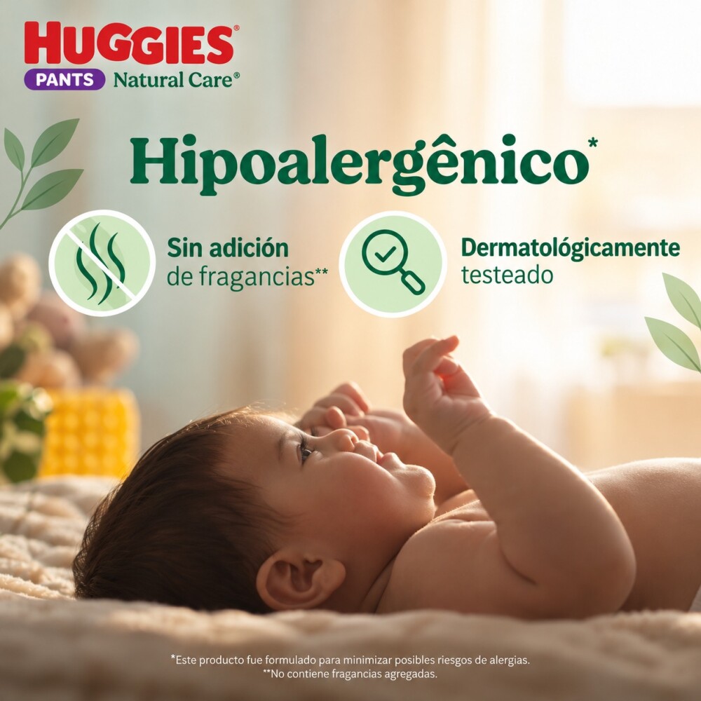 Pañales Huggies Natural Care Pants x52 Talle XXG Pañales Huggies Natural Care Pants x52 Talle XXG