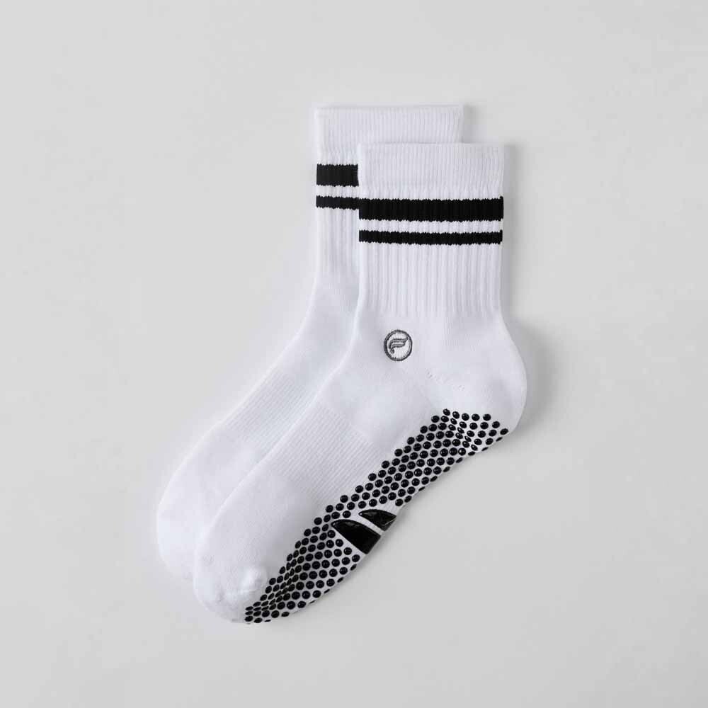 Medias The Powerhouse Quarter Crew Grip Sock Hombre Classic White/black Stripe