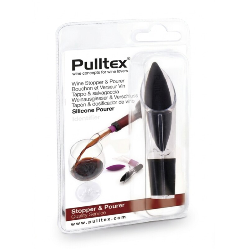 Pulltex Tapon Y Dosificador De Vino Negro Pulltex Tapon Y Dosificador De Vino Negro